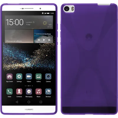 Produktbild von PhoneNatic Case kompatibel mit Huawei P8max - lila Silikon Hülle X-Style + 2 Schutzfolien