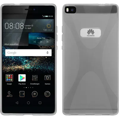 Produktbild von PhoneNatic Case kompatibel mit Huawei P8 - clear Silikon Hülle X-Style + 2 Schutzfolien