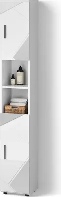 Produktbild von Badschrank Livinity Ronco Weiß Hochglanz mit Einsätzen 30 x 192 cm, Model 52740