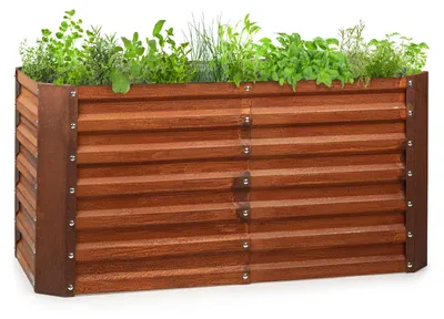 Image de Rust Grow potager surélevé de jardin finition rouille en tôle d'acier galvanisée