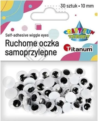 Obrázok produktu pre Samolepiace oči bez mihalníc 10mm okrúhle 30ks
