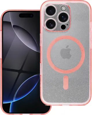 Produktbild von CLEAR MAG COVER Handyhülle kompatibel mit MagSafe passend für SAMSUNG S25 Plus pink glitter