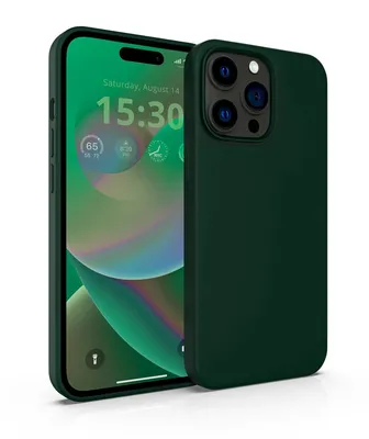 Produktbild von MyGadget Hülle kompatibel mit Apple iPhone 14 Pro Max - Gummierte Handyhülle - 3 Layer Struktur Schutzhülle mit Soft Inlay & Hardcase Cover außen - Olivgrün