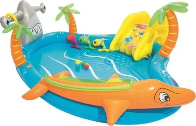 Produktbild von Kinderzwembad mit Rutschbahn - 280 x 257 x 87 cm groß - Ideal für Sommerfreude im Garten