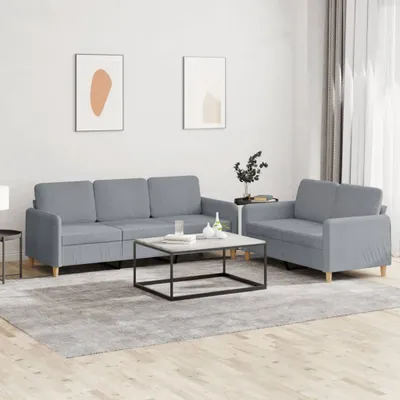 Image de Maison Exclusive - Ensemble de canapés 2 pièces avec coussins, tissu gris clair