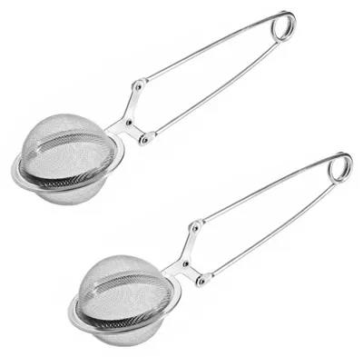 Image de Teesieb - Pince de serrage en acier inoxydable - Pour le thé en vrac - Lot de 2, diamètre 4,5 cm