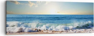 Produktbild von Bild auf Leinwand - Leinwandbild - Meer Ufer Wasser - 90x30cm - Wand Bild - Wanddeko - Wandbilder - Leinwanddruck - Bilder - Kunstdruck - Wanddekoration - Leinwand bilder - Wandkunst - AB90x30-3551