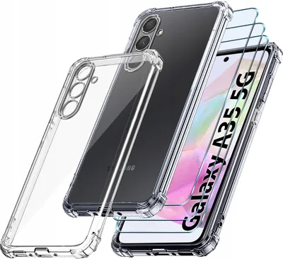 Immagine prodotto di SET Custodia per Samsung A35 5G ANTI-SHOCK CLEAR RINFORZATA + 3 PEZZI DI VETRO