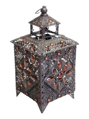 Produktbild von Teelichthalter aus Metall Kerzenhalter Teelicht Kerzen Ständer Laterne 40cm