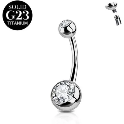 Produktbild von Bauchnabelpiercing Titan Chirurgenstahl 14G 1 Stück Silber 12mm