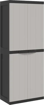 Obrázek produktu pro vidaXL Zahradní skříňka šedá a černá 65x37x165 cm PP
