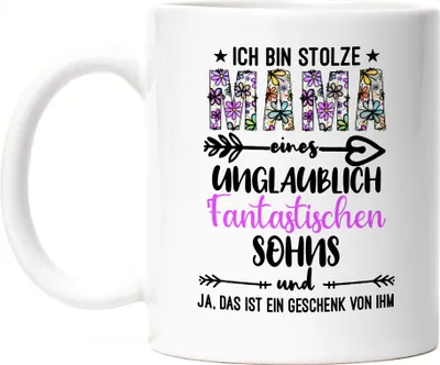 Produktbild von Ich bin stolze Mama Tasse Weiß Muttertag Geschenk Idee Sohn Mutter Geburtstag