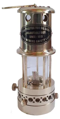 Messing-Öllampe, Grubenlampe, 18 cm, nautisch, funktional