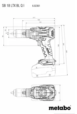 Obrázek produktu pro Metabo 602361840, Rázový šroubovák, Rukojeť pistole, 130 Nm, 2,4 kg, B08XQQ8HYP