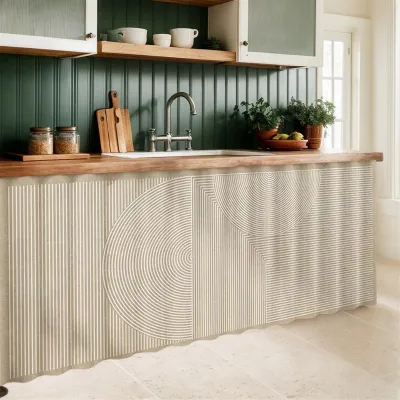 Productafbeelding van Keukengordijnen voor Kasten en Planken, Beige 120x80cm