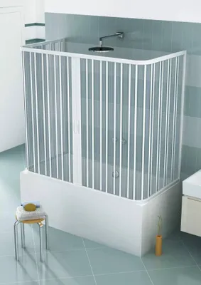 Produktbild von Venusia 3-seitiger Badewannenaufsatz 70x170 cm PVC Mittelfalttür — Italy