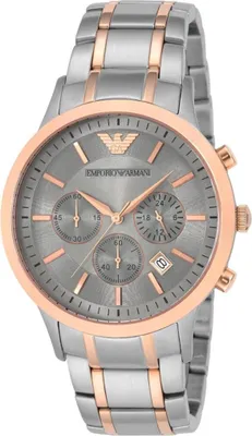 Produktbild von Armani Damen Quarz Uhr Edelstahl Silber-Golden 43mm 50m wasserdicht