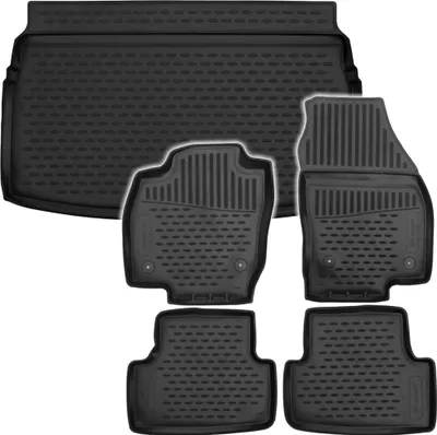 Produktbild von Gummi Kofferraumwanne + Fußmatten Set für VW T-Cross, Bj. 2018-