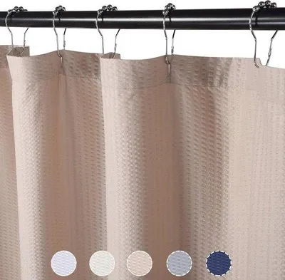 Zdjęcie produktu dla Zasłona prysznicowa o strukturze plastra miodu - 182x244 cm, kolor taupe
