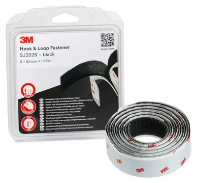 Obrázok produktu pre 3M Háčiková páska SJ352B 25 mm x 1,25 m čierna