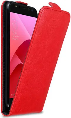 Produktbild von Cadorabo Hülle für Asus ZenFone 4 Selfie PRO Schutz Hülle in Rot Flip Etui Handyhülle Case Cover