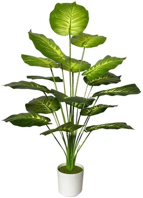 Zdjęcie produktu dla Sztuczna palma 75 cm, żółta, plastikowa, do dekoracji doniczkowej