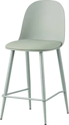 Image de Tabouret de bar Jasmin - 44x51x100cm - avec coussin - gris-vert