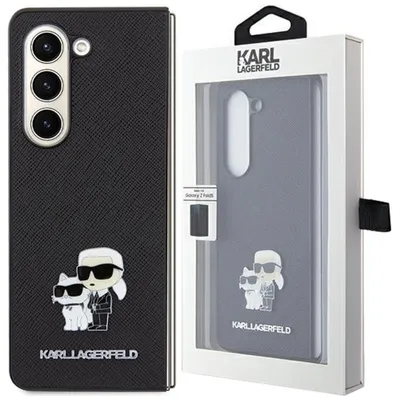 Produktbild von Karl Lagerfeld PolyurethanSaffiano Karl and Choupette NFT Case für Samsung Galaxy Z Fold 5 schwarz