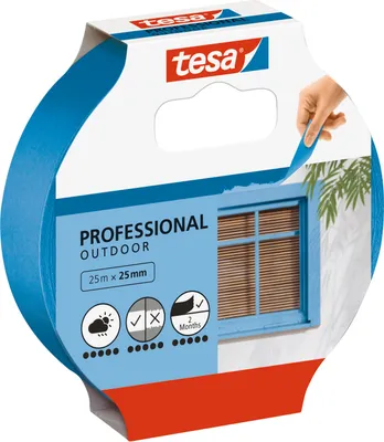 Image de Tesa Ruban crêpe 25m x 25mm Preci.outdoor bleu 04440