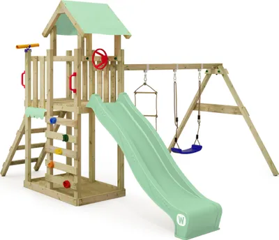 Produktbild von Spielturm Wickey MultiFlyer Light mit Schaukel und Rutsche in Hellgrün