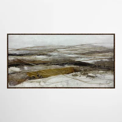Produktbild von ArtUniverse Leinwandbild Golden Flow 70 x 140 cm