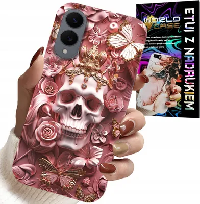 Zdjęcie produktu dla Etui Do Samsung Galaxy S25 Edge - Kobiece, Modne Wzory, Czaszka W Róże