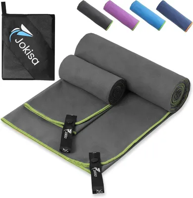 Zdjęcie produktu dla Zestaw ręczników z mikrofibry, szybkoschnących, o wymiarach 180x90 cm oraz 100x50 cm, idealnych do fitnessu i plaży