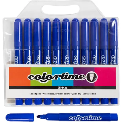 Produktbild von Colortime Marker, Strichstärke 5 mm, Blau, 12Stk/ 1 Pck [HOB-37333]