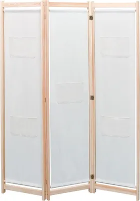 Produktbild von 3-teiliger Raumteiler Creme 120 x 170 x 4 cm Stoff