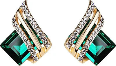 Produktbild von 1 Paar Ohrstecker Strass Geometrisch Galvanik Luxus Hochglanz Ohrschmuck Schmuck Kunstkristall Verlobungsohrringe Jubiläumsgeschenke