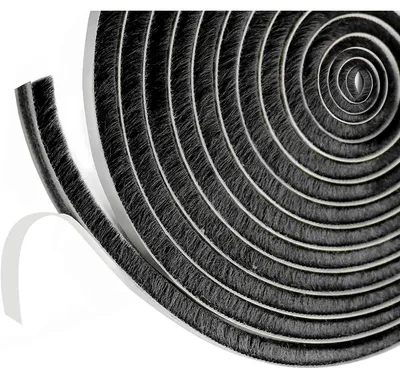 Zdjęcie produktu dla Listwa uszczelniająca szczotkowa do drzwi - Samoprzylepna - 5 m - 9 mm x 5 mm - Czarna