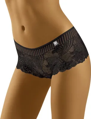 Produktbild von Wolbar Damen y Short-Strings Spitze Miederslip Slips Boxershorts 3502, Schwarz, M