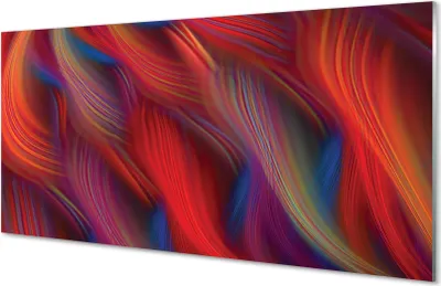 Produktbild von Glasbilder 100x50 Wandkunst Bunte Streifen Fraktale
