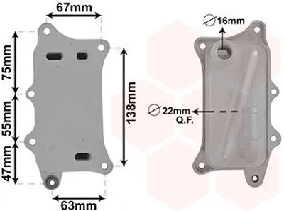 Produktbild von VAN WEZEL 03013709 Ölkühler Motoröl für AUDI A4 Avant (8K5, B8) A6 Avant (4G5, 4GD, C7) A5 Sportback (8TA) A4 Limousine (8K2, B8) A6 Limousine