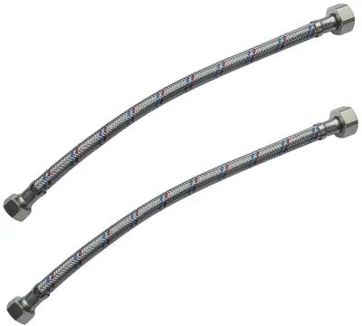 Immagine prodotto di Set di 2 tubi flessibili per il collegamento al rubinetto dell'acqua - 300 mm