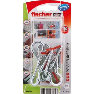 Image de Fischer 535013 screw anchor / wall plug 6 pc(s) Screw & wall plug kit 30 mm