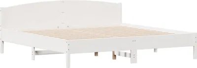 Produktbild von Massivholzbett ohne Matratze Weiß 180x200 cm Kiefernholz