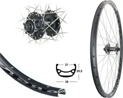 Produktbild von Bärwinkels Vorderrad 27,5 Zoll 21-584 Disc Shimano M475 Scheibenbremse 6 Loch schwarz DH21