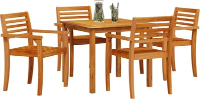 Produktbild von vidaXL Garten Essgruppe 5 pcs Braun Massivholz Akazie
