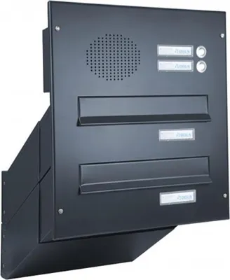 Produktbild von D-041 2er Durchwurfbriefkastenanlage mit Sprechsieb in RAL 7016