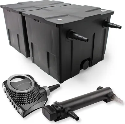 Obrázok produktu pre SunSun kompletná sada: CBF-350B rybníkový filter do 60000 l ako prietokový filter, CTF-8000 SuperECO rybníkové čerpadlo 8000 l/h 70 W, CUV-324 rybníkový odlučovač UVC s 24 W