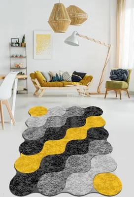 Obrázok produktu pre Conceptum Hypnose, Circle- Circle DjtCHL, Bunt, Kurzflorteppiche, 80 x 120 cm, 50% Samtgewebe / 50% Polyester