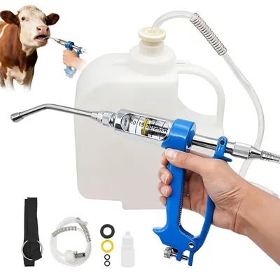 Metall-Dosierpistole 5-30 ml, 2500 ml Behälter, für Rinder