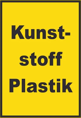 Produktbild von Kunststoff Plastik Mülltrennung Schild mit Text hochkant A1 Rückseite selbstklebend